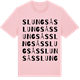 Pink Cotton t-shirt med Slungsås ordlek t-shirt