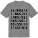 Mid Heather Gray t-shirt med Slungsås ordlek t-shirt