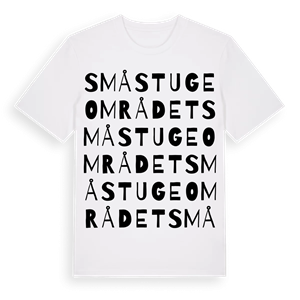 Småstugeområdet ordlek t-shirt – ekologisk bomull t-shirt från Pinshirt