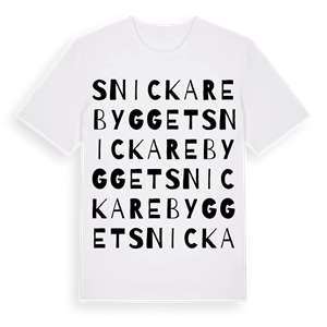 Snickarebygget ordlek t-shirt – ekologisk bomull t-shirt från Pinshirt