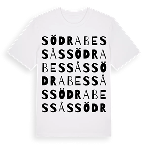Södra Bessås ordlek t-shirt – ekologisk bomull t-shirt från Pinshirt