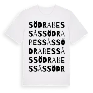 Södra Bessås ordlek t-shirt – ekologisk bomull t-shirt från Pinshirt