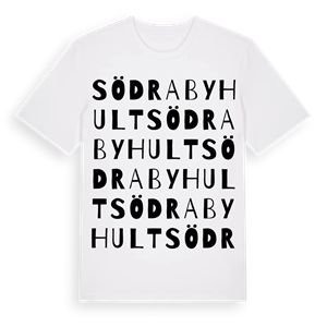 Södra Byhult ordlek t-shirt – ekologisk bomull t-shirt från Pinshirt