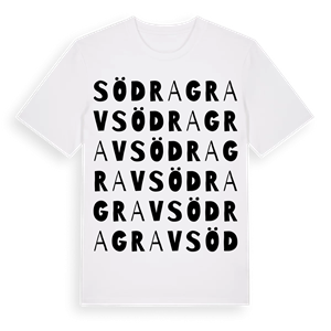 Södra Grav ordlek t-shirt – ekologisk bomull t-shirt från Pinshirt