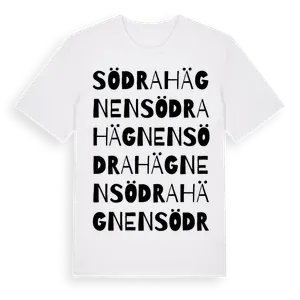 Södra Hägnen ordlek t-shirt – ekologisk bomull t-shirt från Pinshirt
