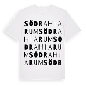 Södra Hiarum ordlek t-shirt – ekologisk bomull t-shirt från Pinshirt