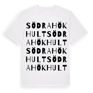 Södra Hökhult ordlek t-shirt – ekologisk bomull t-shirt från Pinshirt