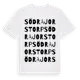 White t-shirt med Södra Jorstorp ordlek t-shirt