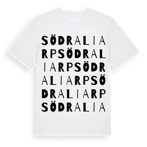 Södra Liarp ordlek t-shirt – ekologisk bomull t-shirt från Pinshirt