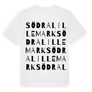 Södra Lillemark ordlek t-shirt – ekologisk bomull t-shirt från Pinshirt