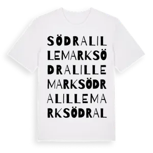 Södra Lillemark ordlek t-shirt – ekologisk bomull t-shirt från Pinshirt