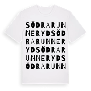 Södra Runneryd ordlek t-shirt – ekologisk bomull t-shirt från Pinshirt