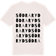 Vintage White t-shirt med Södra Ryd ordlek t-shirt