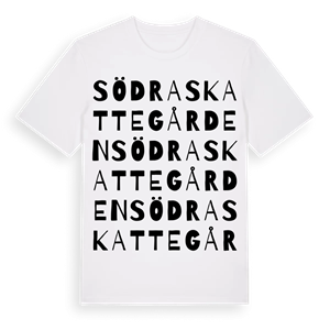 Södra Skattegården ordlek t-shirt – ekologisk bomull t-shirt från Pinshirt