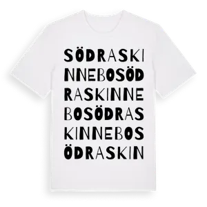Södra Skinnebo ordlek t-shirt – ekologisk bomull t-shirt från Pinshirt