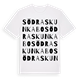 White t-shirt med Södra Skunkabo ordlek t-shirt