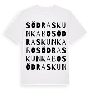 Södra Skunkabo ordlek t-shirt – ekologisk bomull t-shirt från Pinshirt