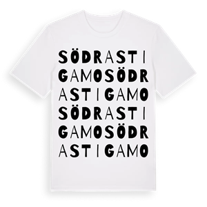 Södra Stigamo ordlek t-shirt – ekologisk bomull t-shirt från Pinshirt