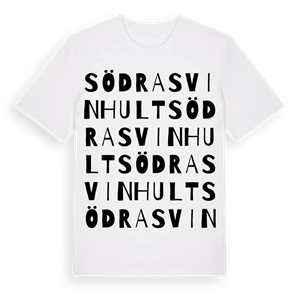 Södra Svinhult ordlek t-shirt – ekologisk bomull t-shirt från Pinshirt