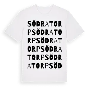 Södra Torp ordlek t-shirt – ekologisk bomull t-shirt från Pinshirt