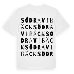 Södra Vibäck ordlek t-shirt – ekologisk bomull t-shirt från Pinshirt