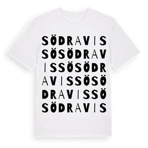 Södra Vissö ordlek t-shirt – ekologisk bomull t-shirt från Pinshirt
