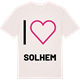 Vintage White t-shirt med Jag älskar Solhem t-shirt stort tryck