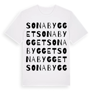 Sonabygget ordlek t-shirt – ekologisk bomull t-shirt från Pinshirt