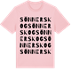 Pink Cotton t-shirt med Sönnerskog ordlek t-shirt