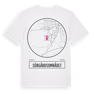 Sörgårdsområdet t-shirt – ekologisk bomull t-shirt från Pinshirt