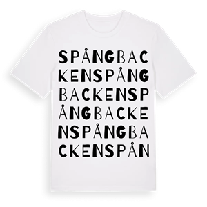 Spångbacken ordlek t-shirt – ekologisk bomull t-shirt från Pinshirt