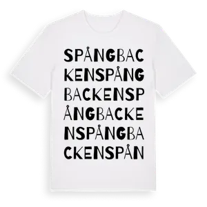 Spångbacken ordlek t-shirt – ekologisk bomull t-shirt från Pinshirt
