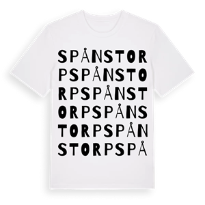 Spånstorp ordlek t-shirt – ekologisk bomull t-shirt från Pinshirt