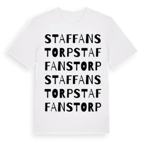 Staffanstorp ordlek t-shirt – ekologisk bomull t-shirt från Pinshirt