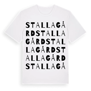Stallagård ordlek t-shirt – ekologisk bomull t-shirt från Pinshirt