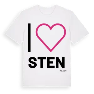 Jag älskar Sten t-shirt stort tryck – ekologisk bomull t-shirt från Pinshirt