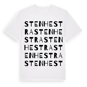 Stenhestra ordlek t-shirt – ekologisk bomull t-shirt från Pinshirt