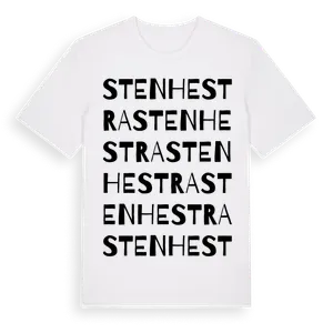 Stenhestra ordlek t-shirt – ekologisk bomull t-shirt från Pinshirt