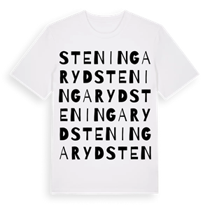 Steningaryd ordlek t-shirt – ekologisk bomull t-shirt från Pinshirt
