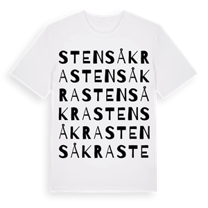Stensåkra ordlek t-shirt – ekologisk bomull t-shirt från Pinshirt
