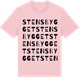 Pink Cotton t-shirt med Stensbygget ordlek t-shirt