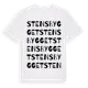 White t-shirt med Stensbygget ordlek t-shirt