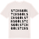 Vintage White t-shirt med Stensgöl ordlek t-shirt