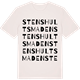 Vintage White t-shirt med Stenshultsmaden ordlek t-shirt