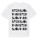 White t-shirt med Stensjökvarn ordlek t-shirt