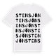 White t-shirt med Stensjön ordlek t-shirt