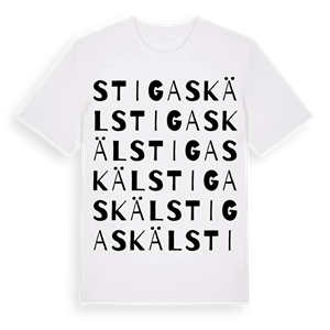 Stigaskäl ordlek t-shirt – ekologisk bomull t-shirt från Pinshirt