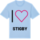 Blue Soul t-shirt med Jag älskar Stigby t-shirt stort tryck