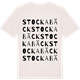Vintage White t-shirt med Stockabäck ordlek t-shirt