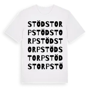 Stödstorp ordlek t-shirt – ekologisk bomull t-shirt från Pinshirt